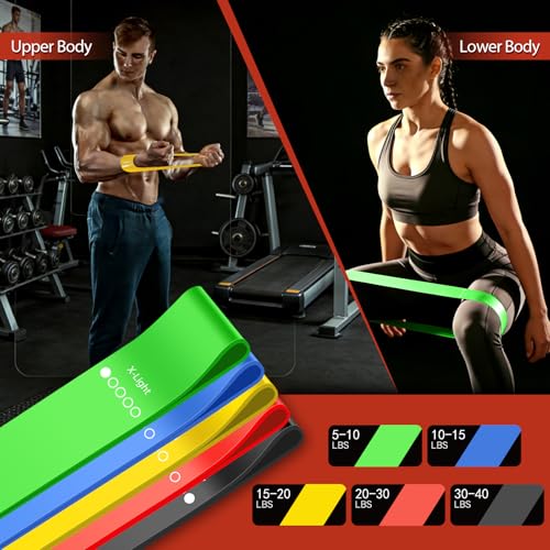 5 Level Resistance Bands Set for Full-Body Workouts