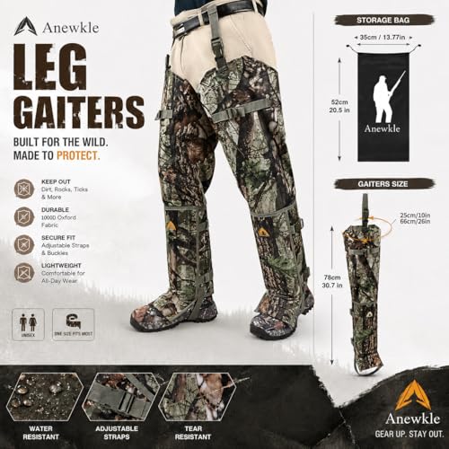 Snake Bite Protective Chaps - Waterproof & Adjustable Gaiters