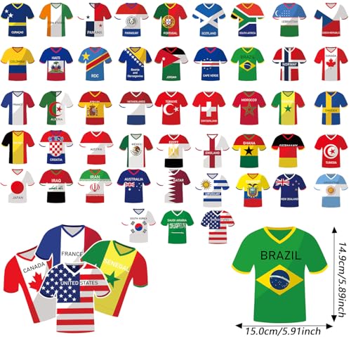 2026 World Cup Soccer Jersey Flags Bunting Banner - Multicolor