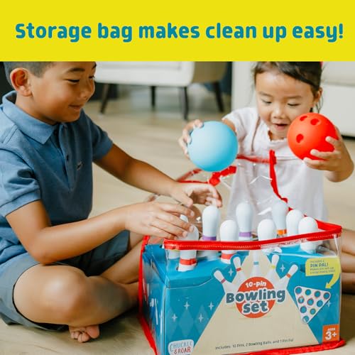 Kids Bowling Set with 10 Pins & 2 Balls - Indoor Active Game