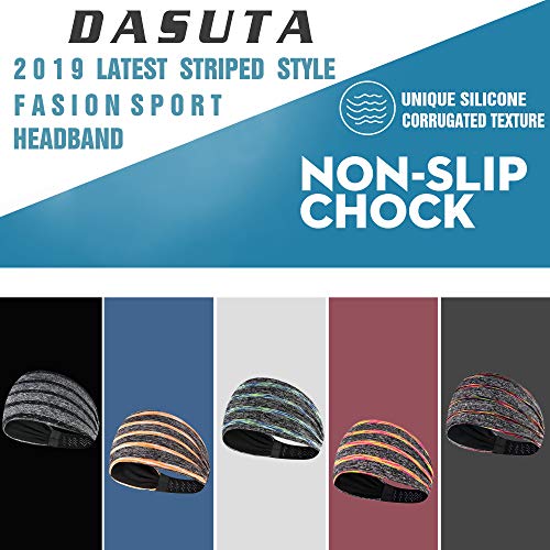 Non-Slip Workout Headbands for Women - 5 Pack Yoga Sweatbands