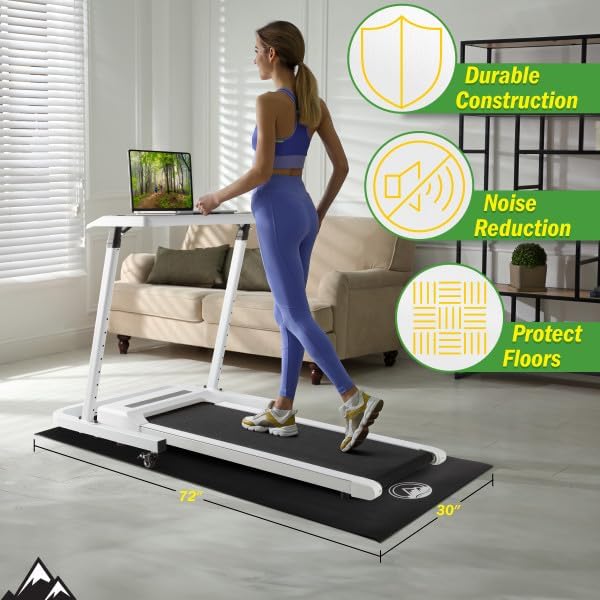 Wakeman Exercise Equipment Mat - Non-Slip, Waterproof Floor Protector for Treadmills, Bikes & Home Gyms