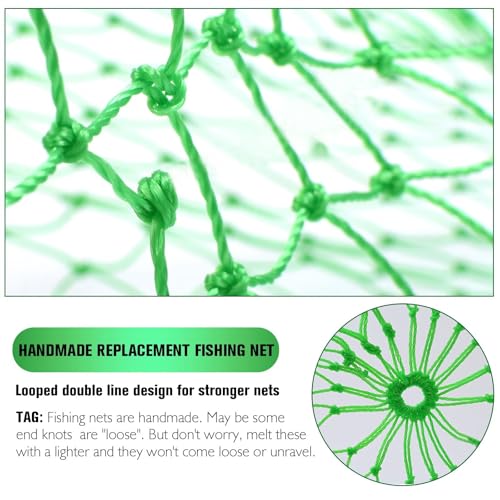 Fishing Net Replacement - Foldable Nylon Landing Net 13.78" Dia - Green