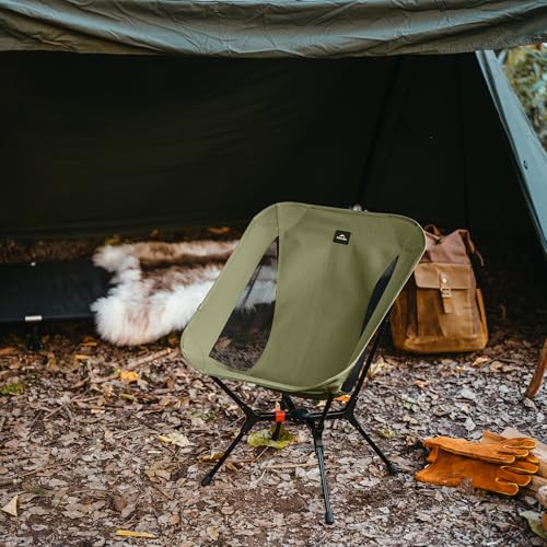 Naturehike YL01 Snap Camping Chair Green - Heavy Duty 441lb Support, 1-Second Setup
