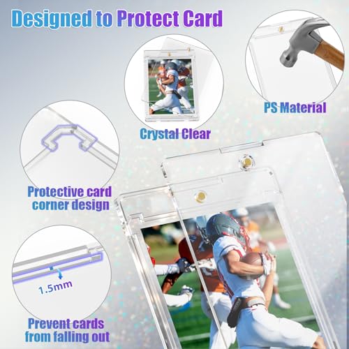 55pt Magnetic Card Holders - 15 Pack, Slim Profile, UV Protection