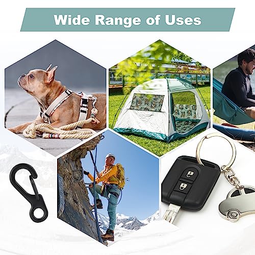 Mini Carabiner Clip Buckle Clasps - 12Pcs Black for Camping