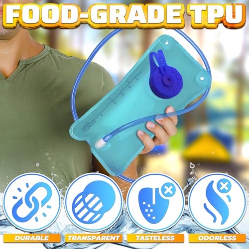 1L Blue Water Bladder for Hiking Backpack - Wide Mouth Design
