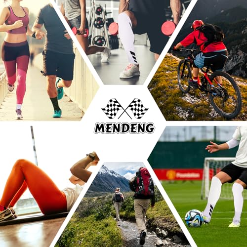 MENDENG Knee High Non-Slip Soccer Socks for Men & Women - 6-12 / 1 Pair, Black Sports Grip Socks