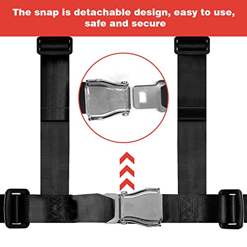 Yakitoko Universal 4 point Safety Harness Set 2" Fits Go Kart,UTV,ATV,Racing Black