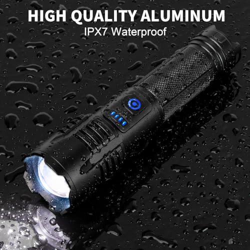 NiaoChao Flashlights 99,000 High Lumens, Super Bright LED Rechargeable Flashlight, 5 Modes Waterproof Flash Light for Home Camping Hiking