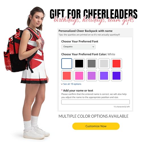 Personalized Cheerleader Backpack - Custom Name - Blue Red
