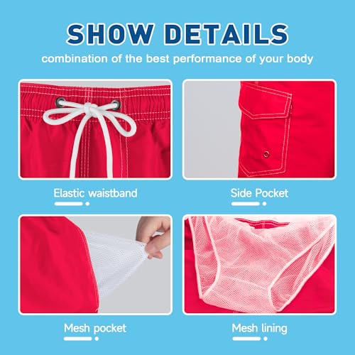 Men's Quick-Dry Swim Trunks with Mesh Lining