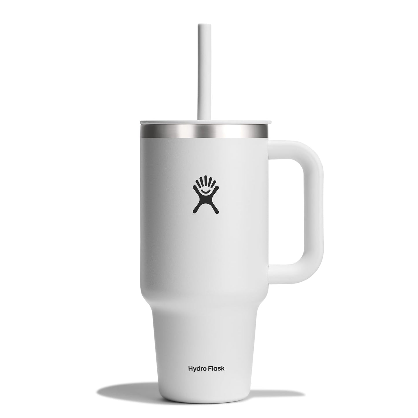 Hydro Flask 32 Oz Travel Tumbler with Handle, Lid and Straw - Insulated Stainless Steel in 32 Oz White