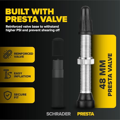700C Bike Inner Tube 48mm Presta Valve - 35-43c, 2 Pack