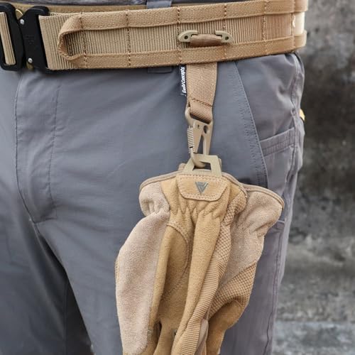 Tactical MOLLE Glove Hanger & Gear Clip with HK Snap Hook - Coyote Brown