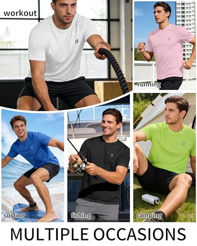 X-Large Men's UPF 50+ Sun Protection Swim Shirt - Quick Dry Rash Guard for Surfing & Beach