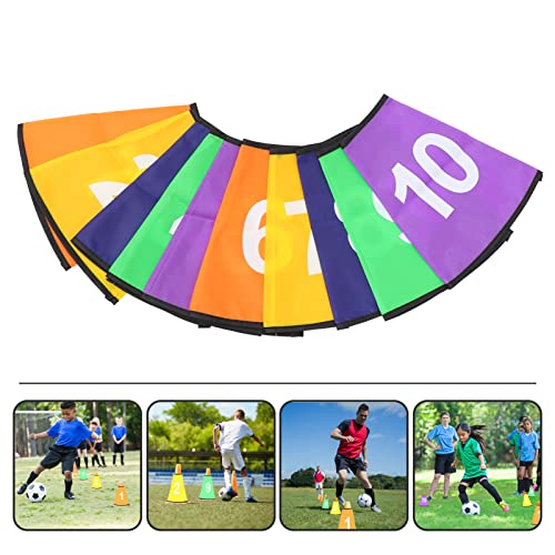 ibasenice 10 Pcs Numbered Cone Covers Sports Cones Covers Soccer Cone Collar Traffic Cones Training Marker Cone Number Cover for Soccer Basketball Football Outdoor Game