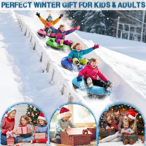 36in Snow Tubes - 4 Pack Heavy Duty Sleds for Kids & Adults
