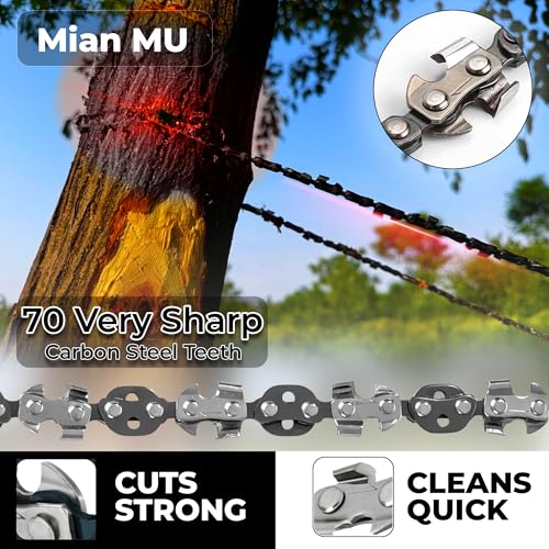 55 Inch Dual-Sided Rope Chainsaw with 70 Sharp Teeth for Tree Limb Cutting