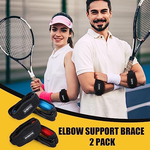 Elbow Brace for Tendonitis & Tennis Elbow - 2 Pack, Blue