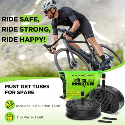 Hydencamm 700x35C-43C Bike Tube with 32mm Schrader Valve & Tire Levers (2 Pack)