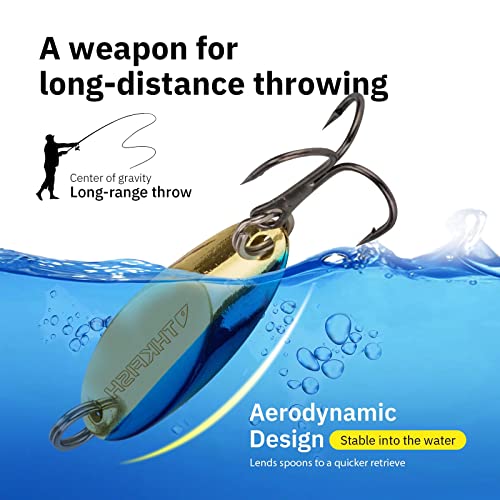 THKFISH 5pcs Fishing Spoons Lures 1/8oz 1/5oz 1/4oz 3/8oz 1/2oz for Trout Walleye Pike