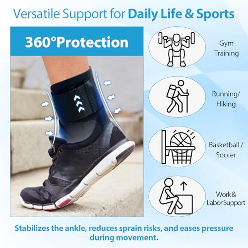 Ankle Brace with Stabilizers for Men & Women - 1 Pack