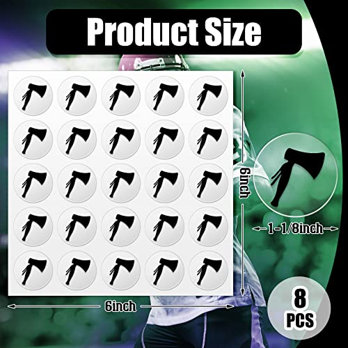 Football Helmet Decals - 200 Pcs Black on Clear Hatchet