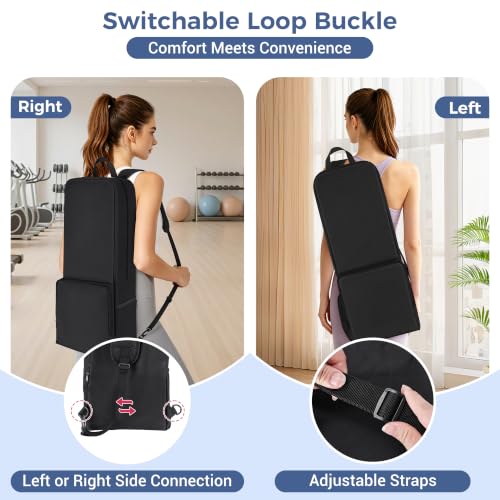 Yoga Bag for Women - Large Capacity, Wet Dry Compartment, Black