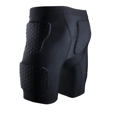 Topeter Men’s Snowboard Butt Pads Short Pants Padded Basketball Compression Tights Baseball Padded Shorts But Pads Black L