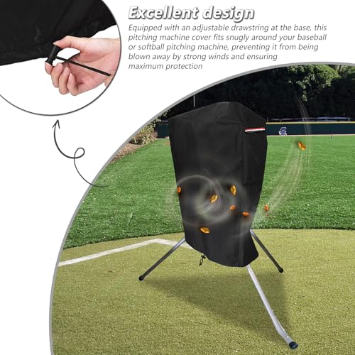 Exokugo Small Baseball & Softball Pitching Machine Cover FQJZ-WL007-2-HS - Heavy-Duty Waterproof