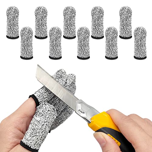 Cut-Resistant Finger Cots - 10pcs HPPE Thumb Protectors for Kitchen Work