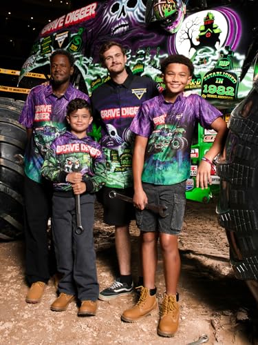 Monster Jam Grave Digger Toddler to Big Kid Fleece Hooded Sweatshirt - Edge-to-Edge Graphics