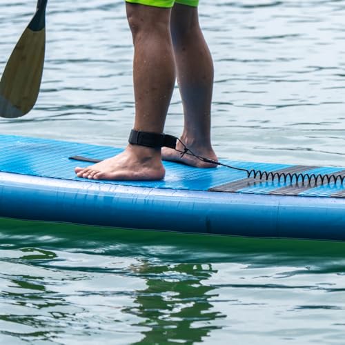 10' Coiled SUP Leash - 5mm Black Surfboard Leg Rope Strap