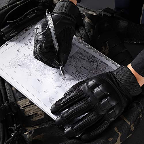 Tactical Gloves - Touchscreen, Impact Resistant, Black - Large