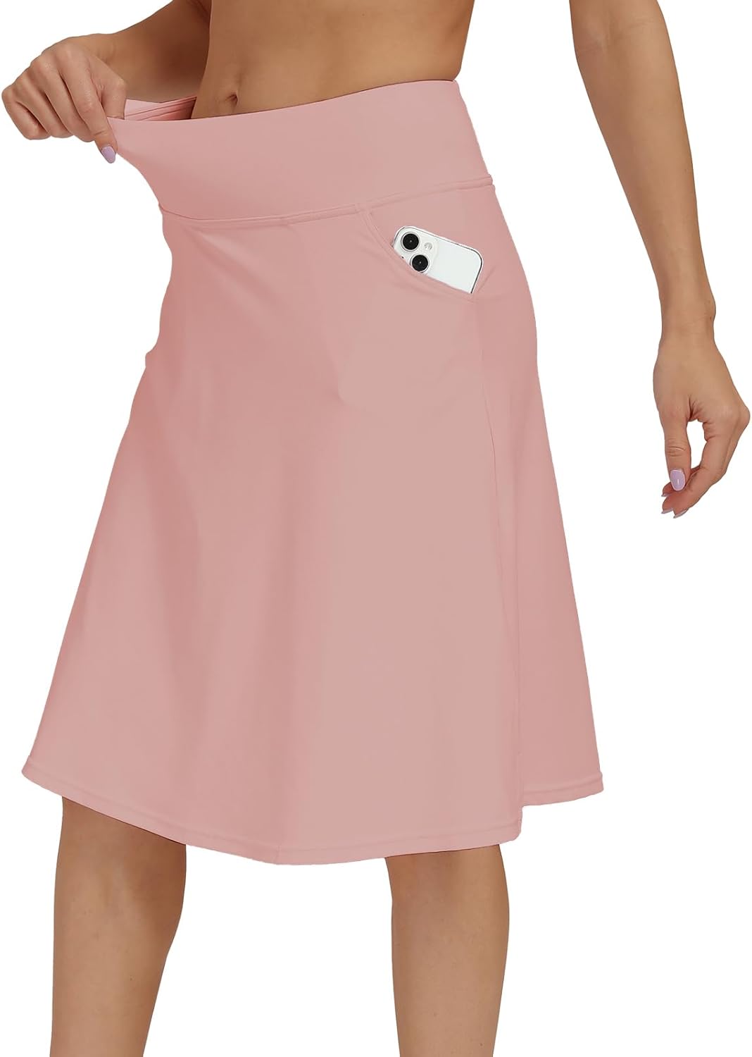 Skiennix Women's Modest Knee-Length Skorts - Athletic Midi Running Skirt in Stylish Design