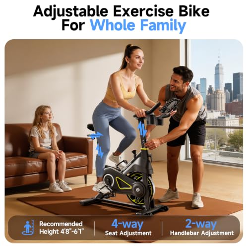 Adjustable Exercise Bike with Magnetic Resistance - Black