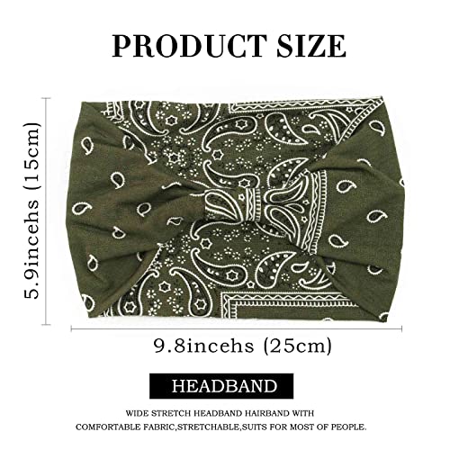 Acenail Wide Headbands Women Knotted Turban Headband Elastic Non Slip