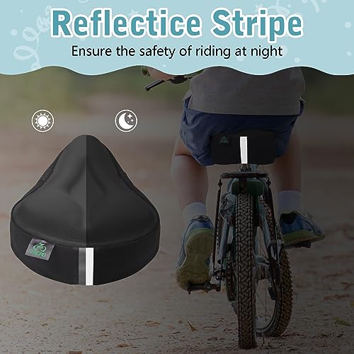 Kids Bike Seat Cushion Cover - Black, Anti-Slip & Breathable Foam