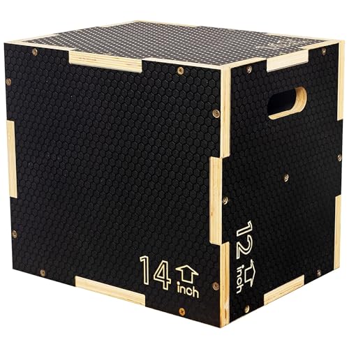 Plyo Box Jump Exercise Platform - 16" x 14" x 12" - Black