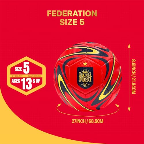 Official Size 5 Spanish National Team Soccer Ball - Red