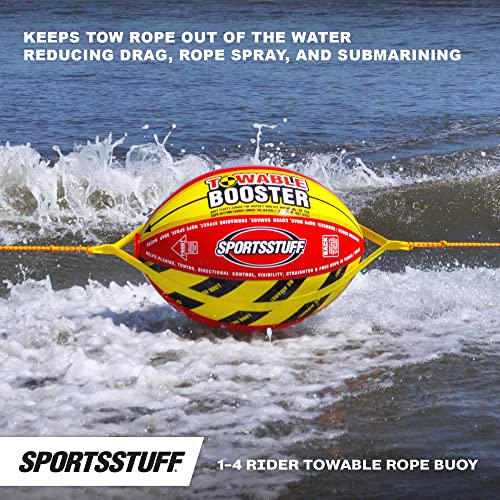 Towable Tube Booster Ball with 60 ft Rope - Inflated 38in x 28in