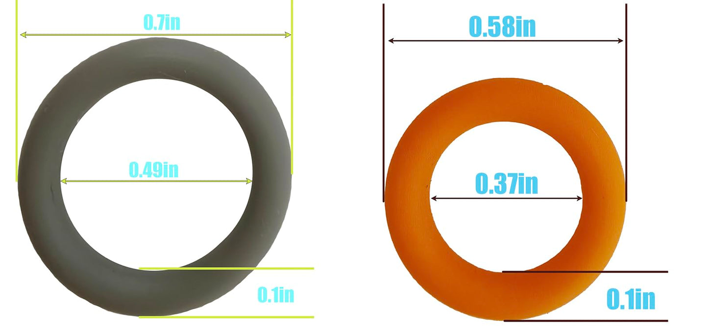 60-Pack Pressure Washer O-Rings Set - 30 Orange (1/4") & 30 Grey (3/8") Quick Connect Coupler Seals for M22 Fittings ,for Garden Hose, Nozzle, and Power Washer Accessories