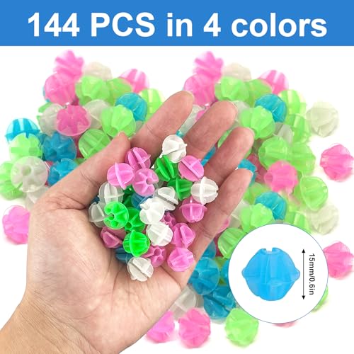 144 Pieces Colorful Glow in The Dark Bike Spoke Beads - Multi-Color
