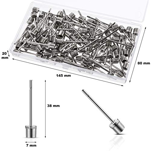 100 Pack Ball Pump Needles - Stainless Steel, Silver