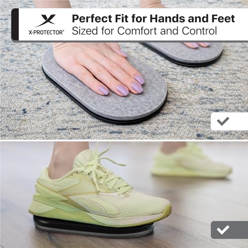 Exercise Sliders for All Floors - 2 PCS Black & Grey Gliders
