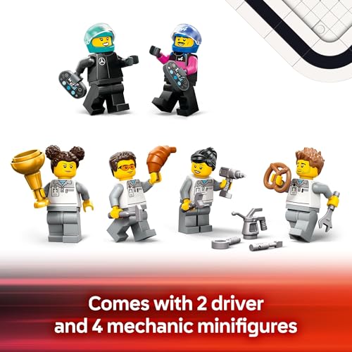 LEGO City F1 Garage Building Set with Race Cars and Minifigures