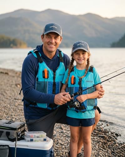 Owntop Blue Adult M/L Swim Jacket with Hydration Pack & Whistle – Water Sports