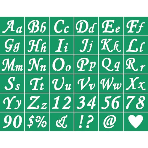 JAJADO Silk Screen Printing Stencil Letters Stencils and Numbers, Reusable Silk Screen Stencils Alphabet Craft Stencils Mesh Transfers Adhesive Stencil for Painting on Wood/Chalkboard/Wall/T-Shirt