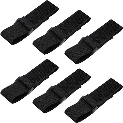 Elastic Cycling Pant Leg Bands - 6 Pcs Set, Black